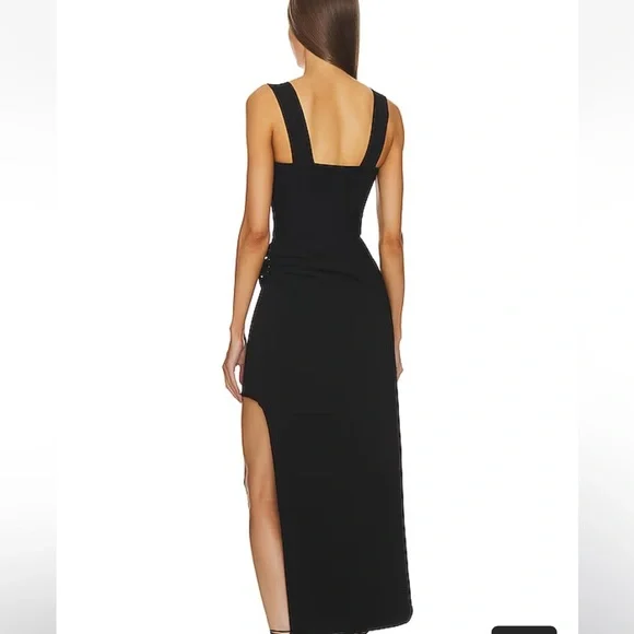 Herve Leger Black Milano Draped high low Gown - Picture 3 of 6